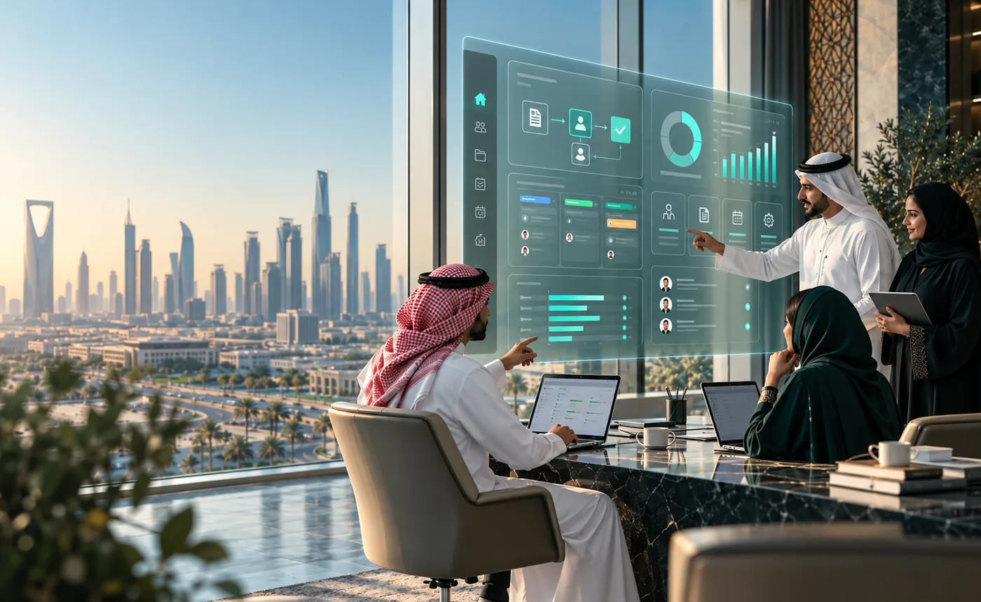فريق يناقش مؤشرات تشغيل رقمية